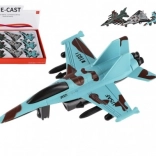 Metalen-kunststof straaljager met terugtrekmechanisme 14 cm – 4 kleuren