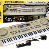Beige keyboard voor kinderen met microfoon en USB-speler