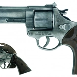 Politierrevolver Gold Collection zilverkleurig metalen 12 schoten