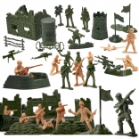 Set van plastic soldaatjes en militaire basis 114 stuks