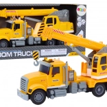 Gele vrachtkraan met wrijvingsaandrijving en licht- en geluidseffecten