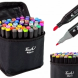 Set van 48 dubbelzijdige alcoholmarkers met etui