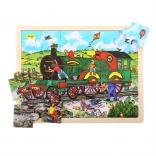 Bigjigs Toys houten puzzel trein 24 stukjes