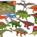 Set dinosaurussen, 12 stuks – kleurrijke rubberen speelgoedfiguren