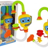 Kleurrijke badrobot met waterval en bekers