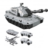 Lanceertank met vliegwiel 21 cm met auto's en helikopter
