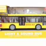 Schoolbus met licht en geluid op wrijvingsmotor