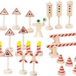 Goki houten verkeersborden grote set