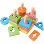 Houten rijgspel met vormen 15 cm