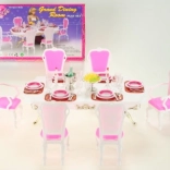 Glorie eettafel met accessoires voor poppen