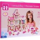 Houten bouwset voor kinderen 3+ Roze MEGA poppenhuis 268 stuks