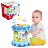 Woopie kinderdrum 3-in-1 met speeldoos en projector + rol voor kruipleren