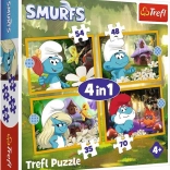 Puzzel Smurfen Leven in het dorp 4-in-1