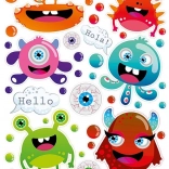 Strijkapplicaties Monsters grote vel