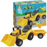 Ecoiffier tractor met gele aanhanger en verwisselbare schep – loopauto voor kinderen