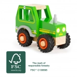 Houten tractor Small Foot groen