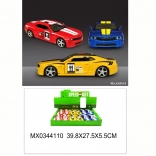 Metalen sportwagen met openslaande deuren en pull-back functie