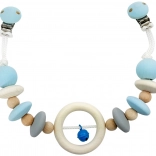 Hess wagenhanger van natuurlijk hout met blauw belletje