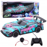 rc raceauto met afstandsbediening – groen met roze accenten