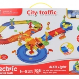 Verlichte baan met autootje op batterijen