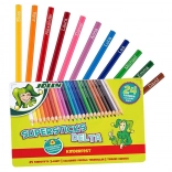 Driehoekige kleurpotloden DELTA, 24 kleuren, metalen blik