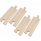 Railsset voor houten treinbaan 11 cm – 4 stuks
