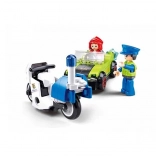 Sluban Metropolis Vermomde bandiet in auto en politieagent op motor