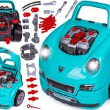 kinderauto met motor om te repareren 3+ met gereedschap, interactieve cockpit en afstandsbediening, 61 onderdelen
