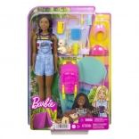 Barbie Brooklyn kampeerset met accessoires en puppy