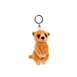 Pluchen sleutelhanger stokstaartje 5 × 10 cm, bruin