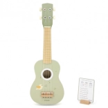 houten ukulele voor kinderen met standaard en noten happy birthday – groen