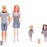 Woodyland moderne gezinnetje met huisdieren