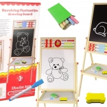 Houten dubbelzijdig bord Magnetisch en Krijtbord met Accessoires