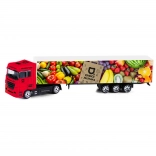 Metalen vrachtwagen met aanhanger – fruit en groenten 1:87