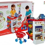 Speelgoedmarkt met winkelwagentje Fiscale kassa Scanner Boodschappen