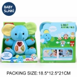 Pluchen olifant met licht en muziek 20 cm