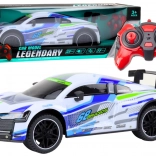 RC sportauto 1:10 met LED-verlichting, snelheid 25 km/u – wit