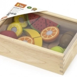 Houten fruitsnijset met snijplank