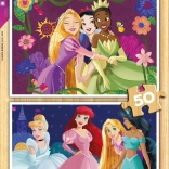 Houten puzzels DISNEY prinsessen 2×50 stukjes
