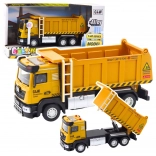 Bouwvrachtwagen – gele kiepwagen met geluiden