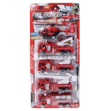 Brandweerset – pull-back autootjes 17 cm, 5 stuks