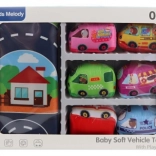 Kinderverkeersset met stoffen speelkleed en 6 voertuigen