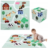 Speelmat van schuim 90 × 90 cm – stevige EVA-puzzel, 9 delen, boerderij HUMBI