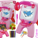 Dubbelzijdig tekenbord met projector – roze