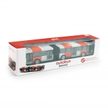 Metalen articulerende bus PID Praag rood 18 cm