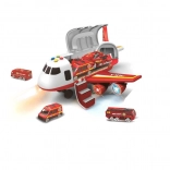 Brandweer Vliegtuig met Laadruimte en 3 Auto's