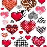 Kleine vel met strijkapplicaties van hartjes