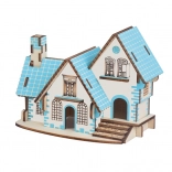 Houten 3D-puzzel – blauw huis