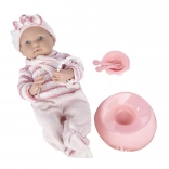 Babypop in roze onesie 40 cm met accessoires