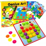 Creatieve mozaïek met kleurrijke pinnen voor kinderen